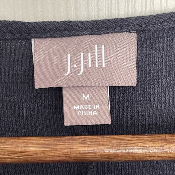 J. Jill Maxi Dress Linen Blend Embroidered Beachy Coastal vacation - Picture 3 of 5